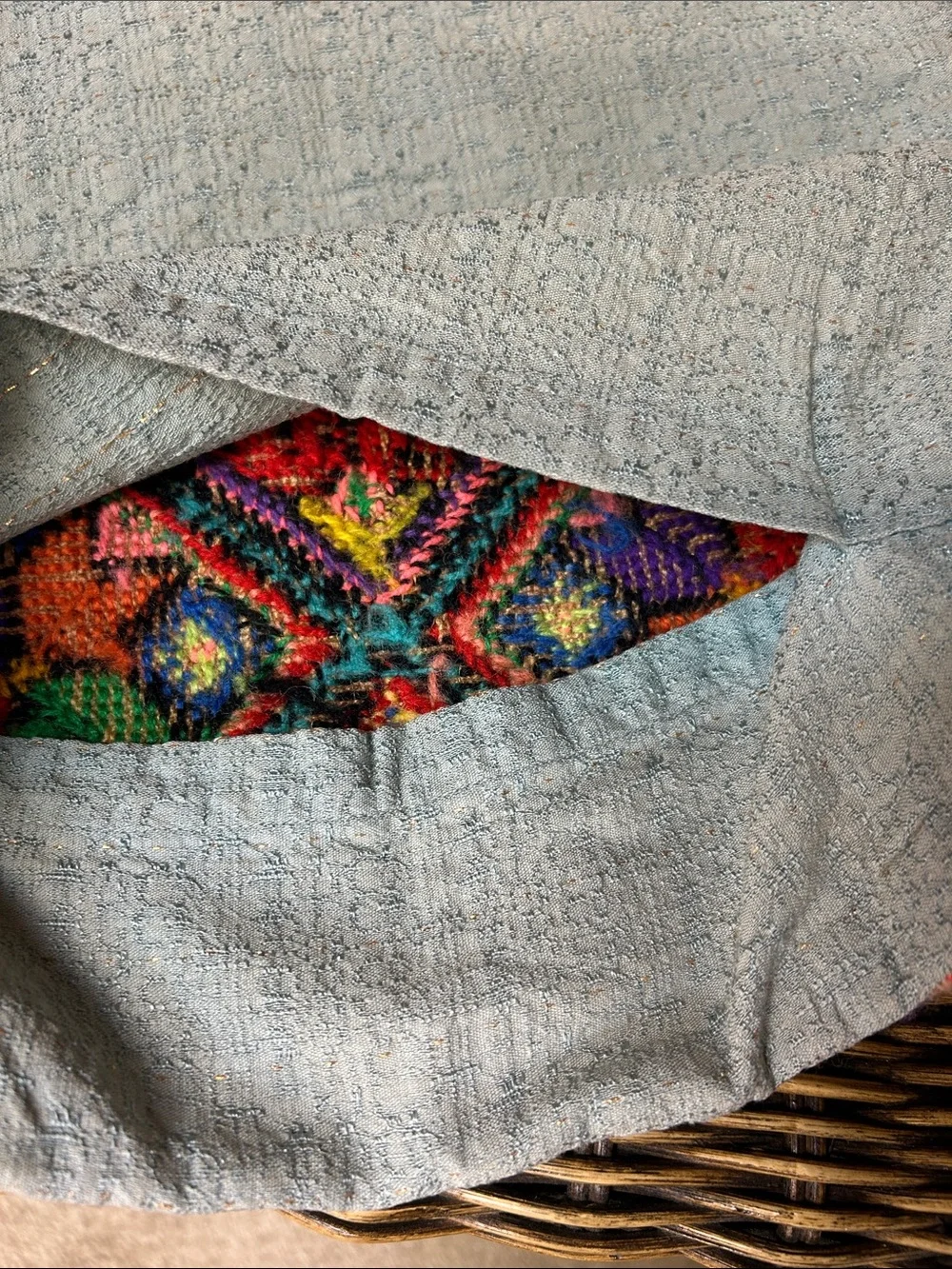 Vintage Ukrainian Multicolor Geometric Floral Accent Pillow Cover